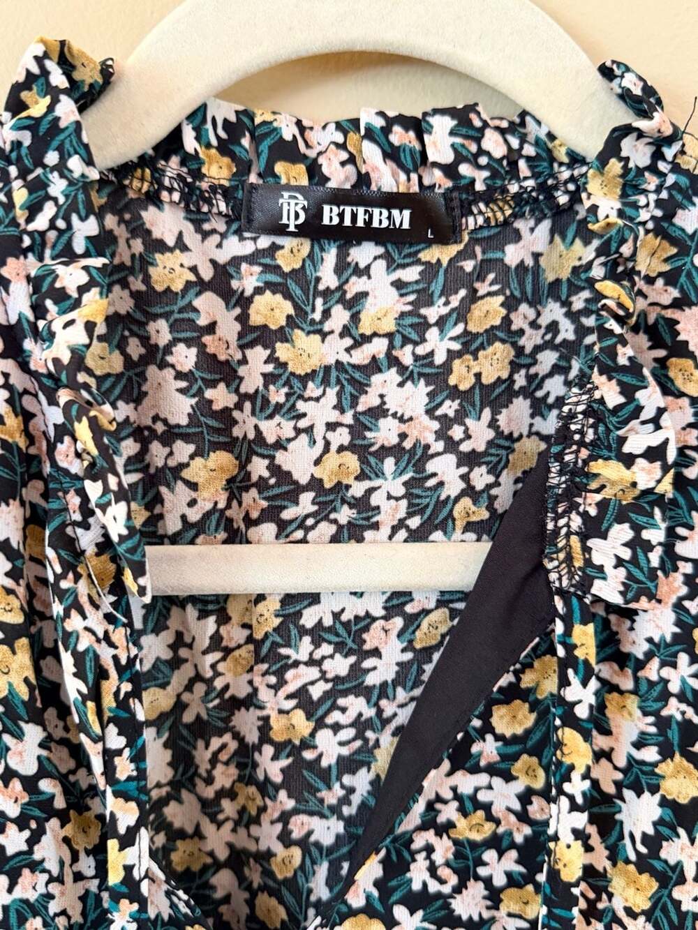 BTFBM Women's Boho Floral V Neck Short Sleeve Smocked Waist Midi Dress